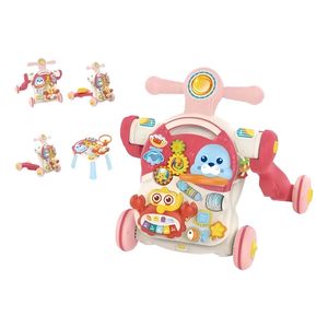 Andadera Caminador 4 En 1 Mesa Para Bebes Juguetes HE0827 Rosado