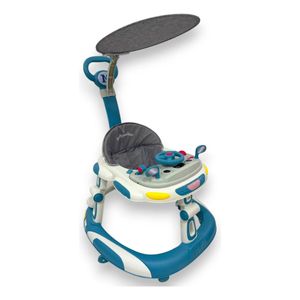 Caminador Andadera Manubrio Llantas Musical Con Guia 944-B Azul