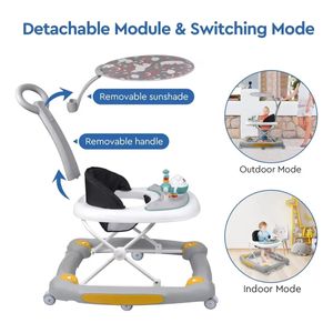 Caminador Mecedora Guia Musical Bebe Tapete Saltarin 834B Azul