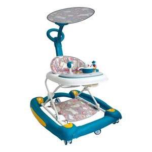 Caminador Mecedora Guia Musical Bebe Tapete Saltarin 834B Azul