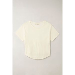 Camiseta con corte tipo corsé crudo para mujer