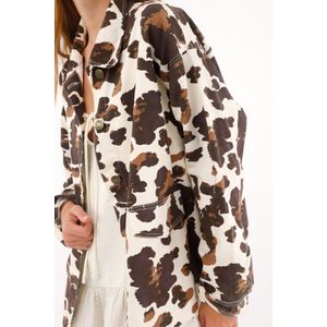 Chaqueta cow print de botones para mujer