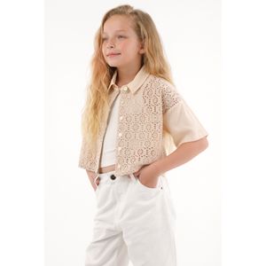 Camisa manga corta crudo para niña