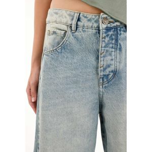 Jean Horseshoe de tiro bajo con efecto vintage para mujer