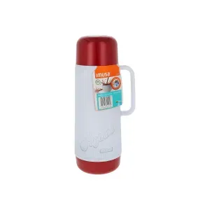 Termo IMUSA Liso 1 litro original Blanco-Rojo