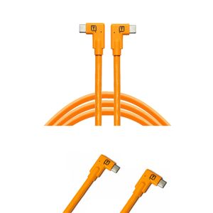 Cable TetherPro USB-C a USB-C (4.6m) doble ángulo recto Naranja