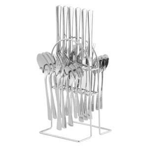 Juego de Cubiertos  24 Piezas­ + Soporte INCAMENTAL LISBOA I06585 Plateado