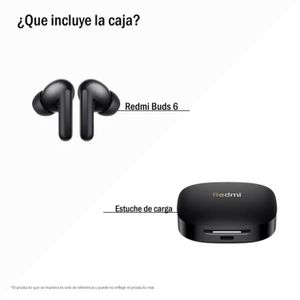 Audífonos REDMI Inalámbricos Bluetooth In Ear Buds 6 Cancelación de Ruido Negro