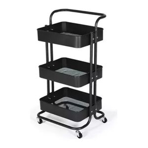 Carrito Organizador Estante 3 Niveles Multiusos Negro