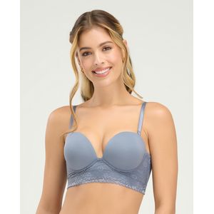 Brasier Tipo Balconette Escote Profundo Gris 49450