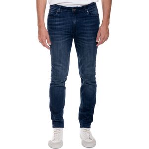 Skinny Fit Jeans Tono Oscuro Con Desgastes