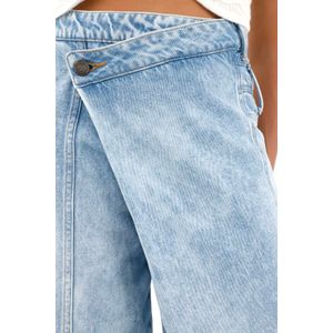 Jean Wide Leg asimétrico de tiro bajo para mujer
