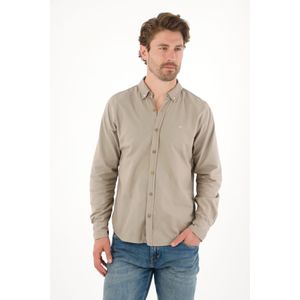 Camisa manga larga con raqueta bordada gris para hombre