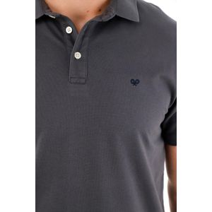 Polo en tela piqué licra gris para hombre