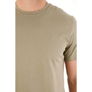Camiseta manga corta con raqueta bordada verde para hombre