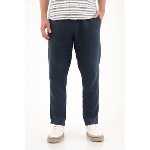 Pantalón chino en 100% lino azul para hombre