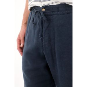 Pantalón chino en 100% lino azul para hombre