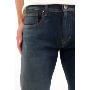 Jean Recto con efecto resinado azul para hombre