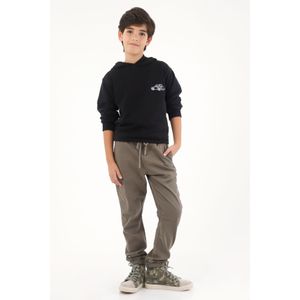 Pantalón jogger con pretina y bota elástica gris para niño