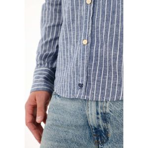Camisa manga larga con diseño a rayas para hombre