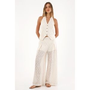 Pantalón oversize tejido crudo para mujer