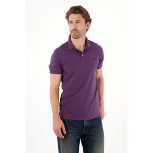 Polo en tela piqué licra morada para hombre