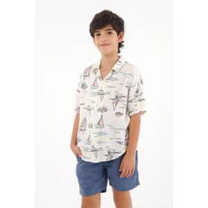 Camisa tipo bowling estampada para niño