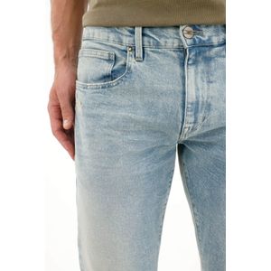 Jean Recto con arrugas 3D azul claro para hombre