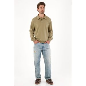 Buzo tipo polo verde para hombre
