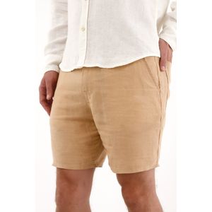 Bermuda en 100% lino café para hombre