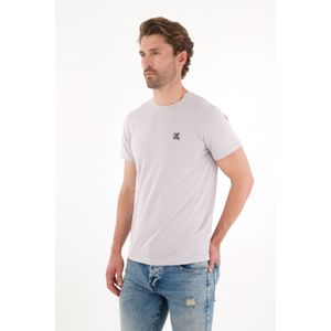 Camiseta con cuello redondo en rib gris para hombre