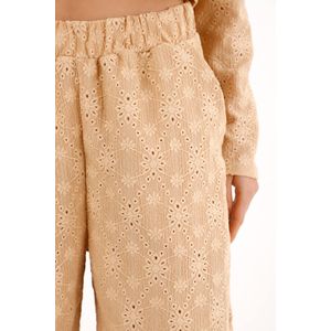 Pantalón Jogger bordado café para mujer