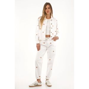 Chaqueta Trucker con palmeras bordadas para mujer