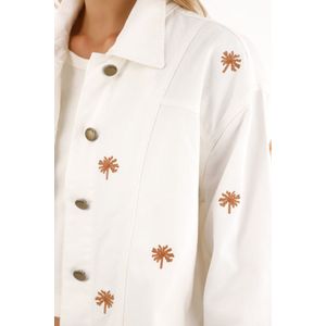 Chaqueta Trucker con palmeras bordadas para mujer