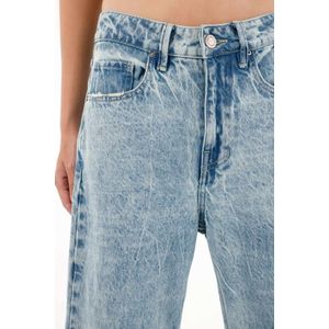 Jean Horseshoe de tiro bajo tono claro para mujer