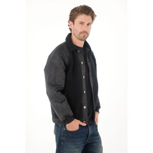 Chaqueta Bomber con mix de telas para hombre