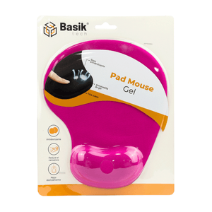 Pad Mouse Basik Tech Fucsia En Gel Diseño Ergonómico