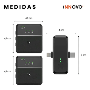 Micrófono De Solapa Profesional Inalámbrico Audio Claro Reducción De Ruido Compatible Android Y Ios Innovo X3