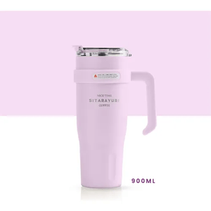 Termo Acero Inoxidable 900ml Premium Innovo Sitarayuri Doble Boquilla Frío/calor Coffee Rosado