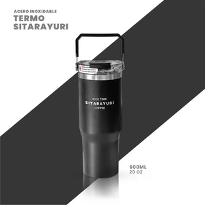 Termo Acero Inoxidable 600ml Manija Superior Frío/calor Coffee Flask Negro Innovo Sitarayuri