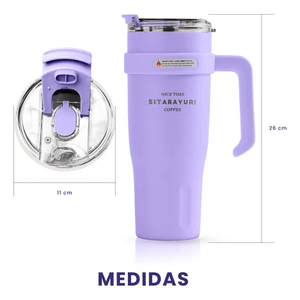 Termo Acero Inoxidable 900ml Premium Sitarayuri Doble Boquilla Frío/calor Coffee Morado Innovo Sitarayuri