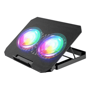Base Refrigerante Doble Ventilador Soporte Para Computador Laptop Hasta 18'' Ajustable Innovo