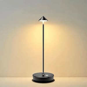 Lámpara Táctil De Mesa Pico Metálica De Lujo Recargable 3 Tonos Led Innovo Home Negra