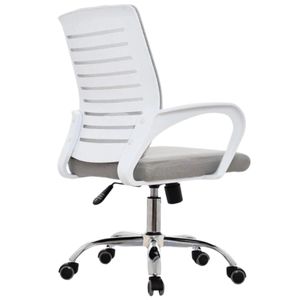 Silla Oficina Espaldar Grande Blanca Gris