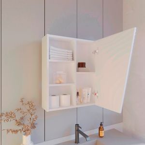 Gabinete de Baño con Espejo Quintana 59X50X16 RTA Blanco ZF
