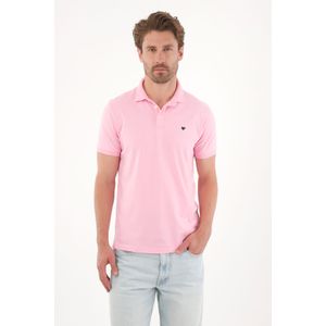 Polo en tela piqué licra rosada para hombre