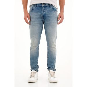 Jean Skinny de tiro medio con arrugas 3D para hombre