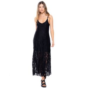 Maxi Vestido De Tiras En Encaje