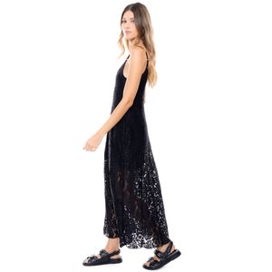 Maxi Vestido De Tiras En Encaje