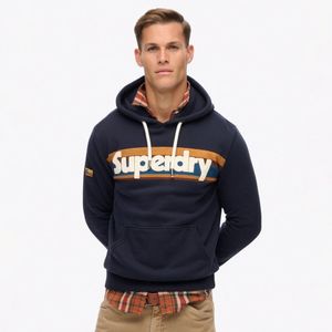 Buzo Cerrado Para Hombre Retro Stripe Logo Superdry